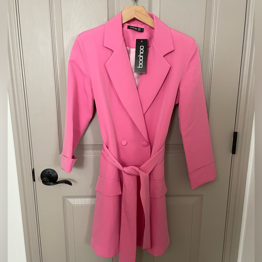 Pink Wrap Blazer Dress